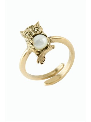 Baykuş Doğaltaşlı Otantik Yüzük Nemere