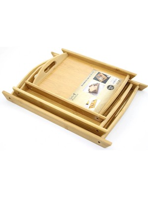 3'lü Bambu Tepsi Model 1 Nemere