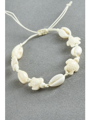 Kaplumbağa Istiridye Makrome Ip Bileklik Nemere