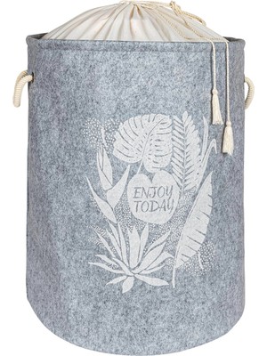 Torbalı ve Kulplu Püskül Detaylı Düzenleyici Çok Amaçlı Organizer Keçe Sepet -03631 Nemere