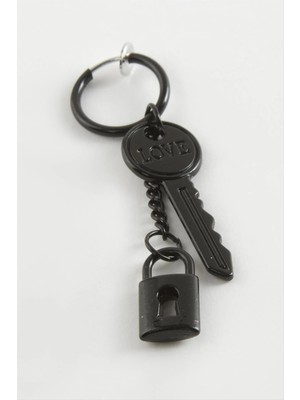 Kilit Anahtar Erkek Çelik Küpe Nemere