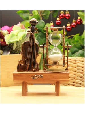 Dekoratif Keman Tasarımlı Kum Saati Nemere