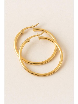 Halka Lüks Çelik Küpe 4,5 cm Nemere