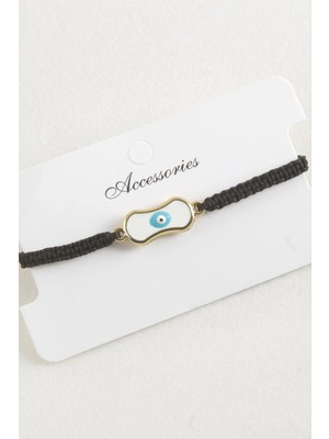 Oval Nazar Makrome Örgülü Bileklik Nemere