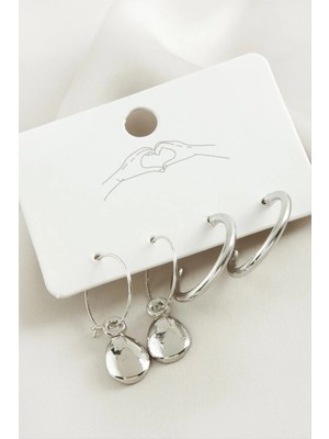 4 Adet Damla Halka Küpe Nemere