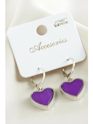 Kalp Polyester Küpe Nemere