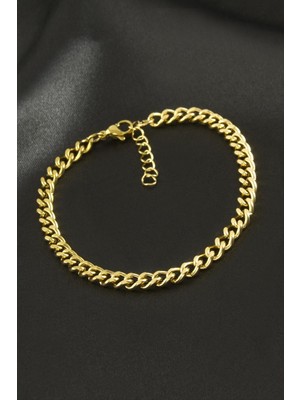 Düz Zincir Lüks Çelik Bileklik Nemere