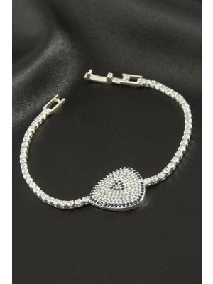 Oval Zirkon Taşlı Çocuk Bileklik 16 cm Nemere