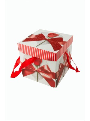 Fiyong Gül Simli Kare Hediyelik Kutu 15 cm Nemere