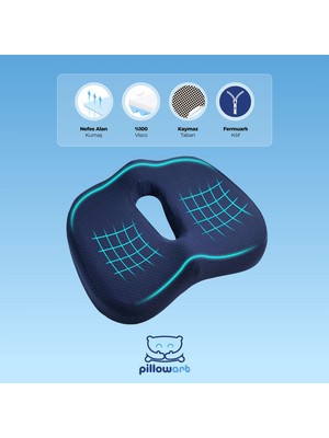 Pillowart Oturma Simidi Minderi Yastığı Visco Ortopedik Yastık