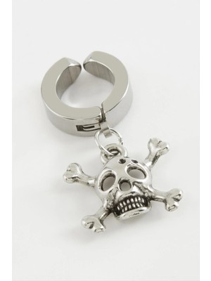 Kuru Kafa Çelik Erkek Küpe (Kıstırmalı) 1 Adet Nemere