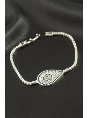 Oval Zirkon Taşlı Çocuk Bileklik 16 cm Nemere