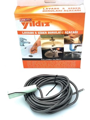 Lavabo ve Gider Boru Açacağı Lavabo Tıkanıklık Açma Sustası 5 Metre Nemere