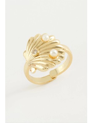 Istiridye Inci Metal Yüzük Nemere