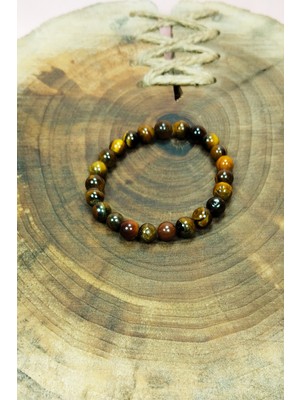 Kaplan Gözü Doğal Taş Bileklik Kutulu Nemere