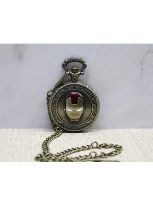 Iron Man Tasarımlı Köstekli Saat Nemere