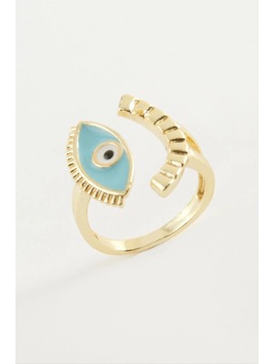 Göz Mineli Metal Yüzük Nemere