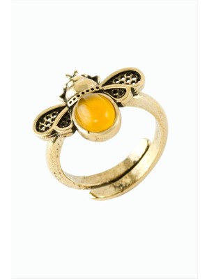 Uğur Böceği Doğaltaşlı Otantik Yüzük Nemere