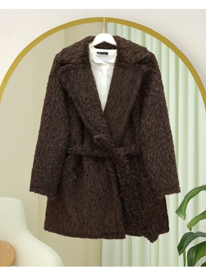 Modamorfo Beli Kuşaklı Cepli Sakallı Kap -K. Kahve