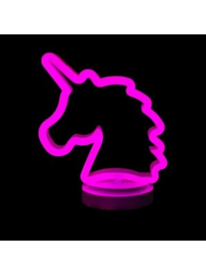 Neon Işıklı Unicorn Masa Gece Lambası Nemere