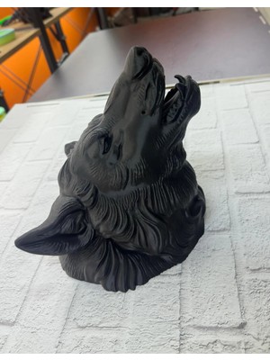 3D Siyah Ayı Başı Duvar Süsü Özel Tasarım Dekoratif Heykel 25X19 cm Nemere