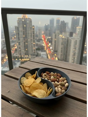 Gri Çerezlik Kase Seti Modern Bölmeli Sunum Tasarımı Nemere