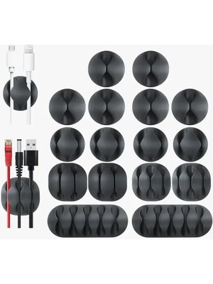 16'lı Çok Kanallı Yapışkanlı Kablo Sabitleyici Seti Nemere