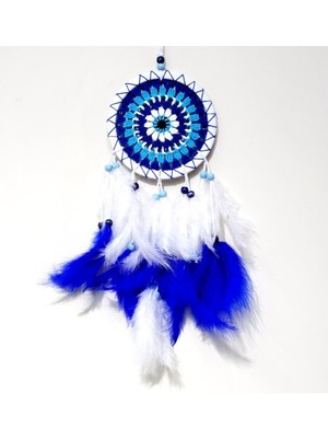 Bol Kuş Tüylü Beyaz Renk Dream Catcher El Yapımı Duvar Dekoru Nemere