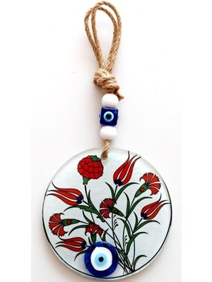 Lale Çiçeği Desenli Füzyon Cam Duvar Dekoru Nemere