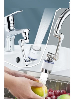 Nemere Filtreli Kireç Hapsedici Robotik Kol Musluk Başlığı - Mutfak Banyo Musluk Uzatma Aparatı Ucu N