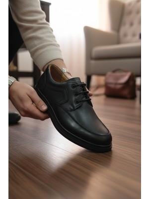 Enoch Hakiki Deri Erkek Casual Ayakkabı - Ortopedik Destekli Bağcıklı Tasarım