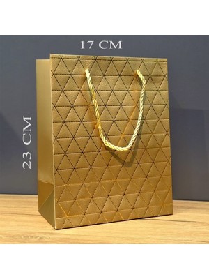 Küçük Boy Gold Ipli Karton Çanta Nemere