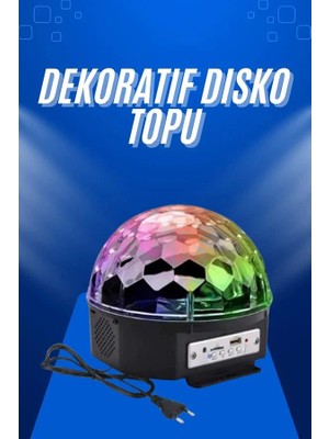 Nemere Küre Disko Topu Müzik Çalar Renkli Lazer Işıklı Bluetooth Disko Parti Işığı Kumandalı Nem