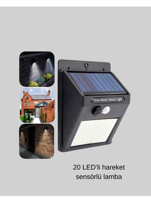 Nemere Solar Güçlü LED Dış Mekan Lambası – Güneş Enerjisiyle Şarj Olan Sensörlü Bahçe Işığ