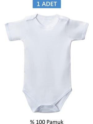 Royaleks Beyaz Yarım Kol Body Zıbın 2-7 Yaş Çocuklar Için (1 Adet) Alttan Çıtçıtlı Özel Gereksinimli