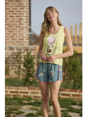 Civetta Desenlive Baskılı "yoga Sport" Şort Takımı