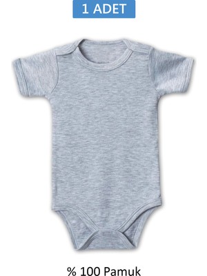 Royaleks Gri Yarım Kol Body Zıbın 2-7 Yaş Çocuklar Için (1 Adet) Alttan Çıtçıtlı Özel Gereksinimli