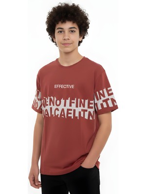Modanino Erkek Çocuk T-Shirt--Geniş Kalıp-Yazı Baskılı-12-16 Yaş 12527