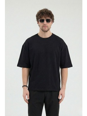 Gothamvibes Erkek Chill Boxy Premium Siyah T-Shirt