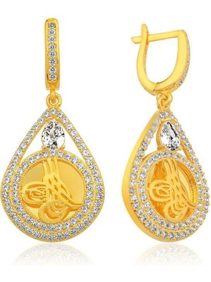 Özcömert Silver Gümüş Tuğralı Bayan Küpe