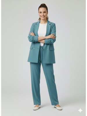 Ekol Kolları Büzgülü Süs Düğmeli Ceket 1202