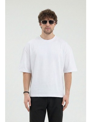 Gothamvibes Erkek Chill Boxy Premium Beyaz T-Shirt