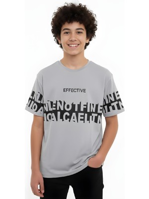 Modanino Erkek Çocuk T-Shirt--Geniş Kalıp-Yazı Baskılı-12-16 Yaş 12527