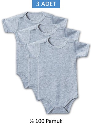 Royaleks Gri Yarım Kol Body Zıbın 7-12 Yaş Çocuklar Için (3 Adet) Alttan Çıtçıtlı Özel Gereksinimli