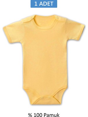 Royaleks Sarı Yarım Kol Body Zıbın 7-12 Yaş Çocuklar Için (1 Adet) Alttan Çıtçıtlı Özel Gereksinimli