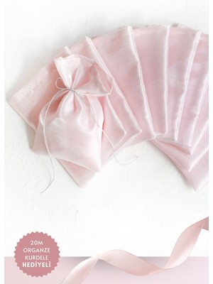 Bimotif 100 Adet Osmanlı Ipeği Kına, Söz, Nişan Hediye Kesesi, 10X15 Cm, Pembe (20M Organze Kurdele Hediye)