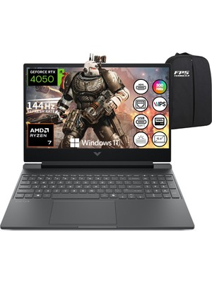 Hp Victus 15-FB3038NT Ryzen 7 7445H RTX4050 24GB Ram 1tb SSD 15.6" Fhd IPS 144Hz W11 Taşınabilir Bilgisayar