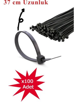 Rutter 3.6X370 mm Siyah Kablo Bağı 100’LÜ – Extra Dayanıklı Plastik Cırt Kelepçe RT-3108