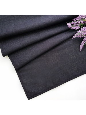 Bimotif Zarif ve Şık Simli Siyah Runner (45X155 Cm)