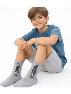 Gigi Giyim Futbol Yazılı Erkek Çocuk Soket Çorap